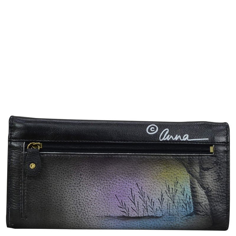 Anna by Anuschka Women's Hand Painted Genuine Leather Multi Pocket Wallet - Lion Pride - Image 2